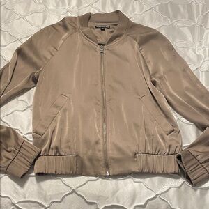 Express Taupe Bomber Jacket